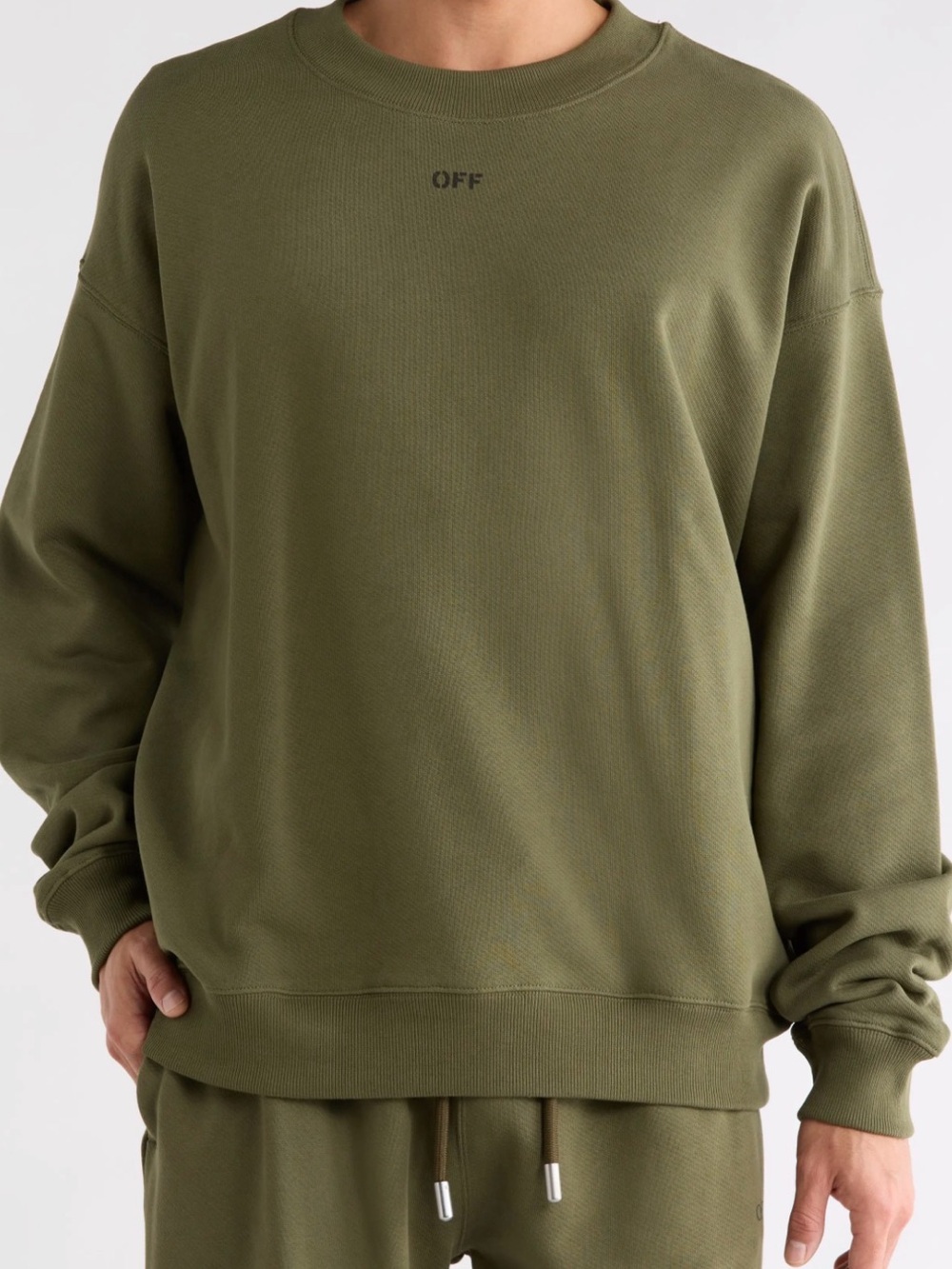 Off-White Olive Green Crewneck Sweatshirt